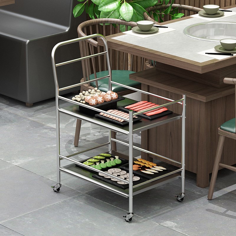 多层手推餐车厨房不锈钢置物架饭店餐厅小推车锅碗盆盘子收纳车