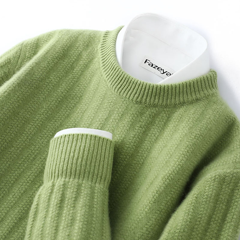 男士羊绒衫2025冬季新款圆领加厚毛衣高级感内搭羊毛打底衫