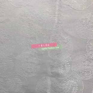 白色 暗纹团花 古风汉服布料 春秋冬马面裙花面料裙头绣花印花布