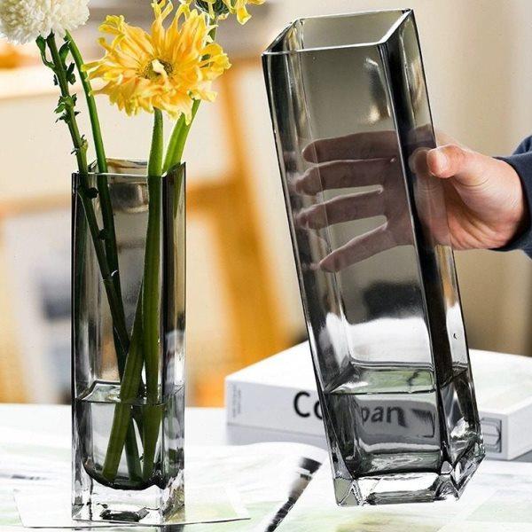 花瓶插方缸花瓶轻奢创意高级感方玻璃花艺瓶客厅软装饰,家居饰品,花瓶,淘宝优惠券,粉丝福利购,淘宝优惠卷