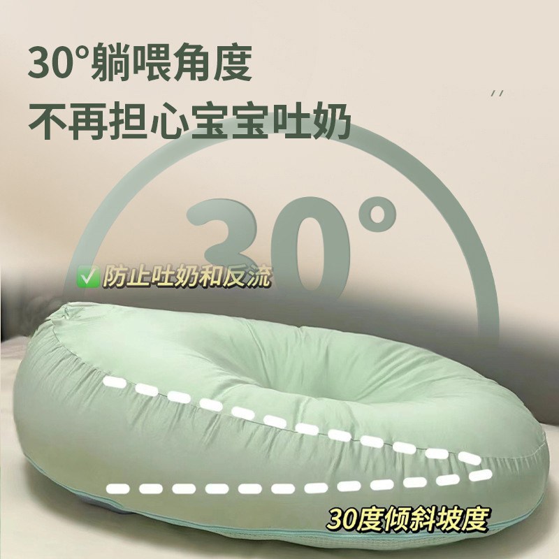 防吐奶斜坡垫防溢奶呛奶斜坡枕哺乳新生儿躺靠垫喂奶神器贡缎枕头