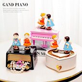 创意旋转跳舞亲吻钢琴收音机音乐盒八音盒情人节生日礼物送女朋友
