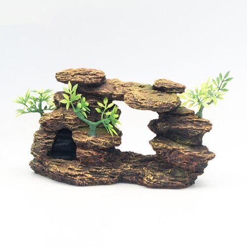 鱼缸造水观赏景观装态品假山躲避屋绿植生饰金鱼缸盆造景景草石头