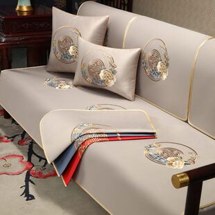 中式红木沙发坐垫套罩高端实木沙发垫盖布防滑罗汉床沙发巾靠背巾