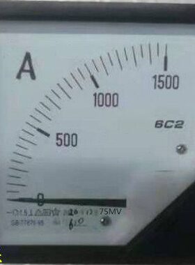 机械指针直流电流表6C2-1500A 75MV 1.5KA  6C2-A