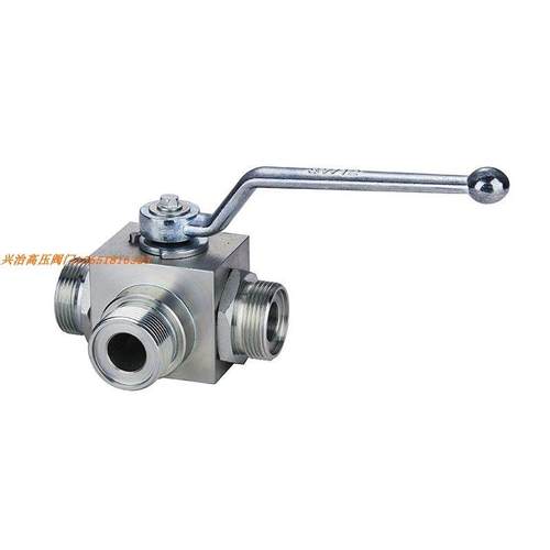 上海外螺纹三通高压球阀KHB3K/BK3-M27*1.5/M30*1.5/液压三通球阀
