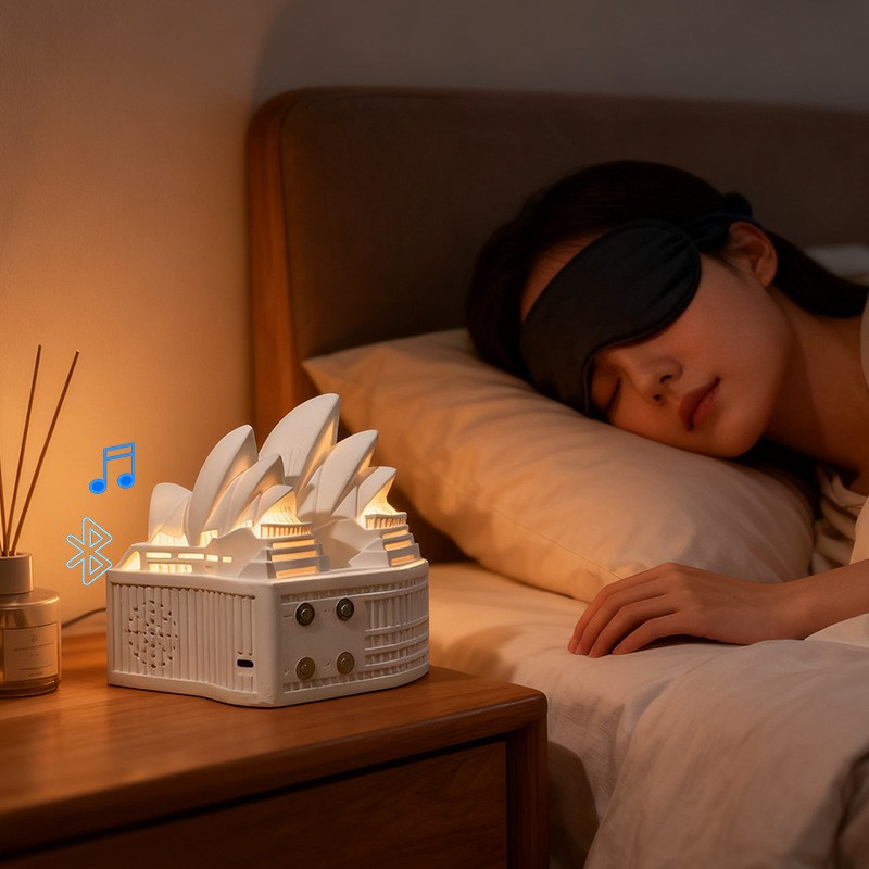 乐信悉尼歌剧院蓝牙音响小夜灯石膏摆件文创设计石膏灯工艺品摆件