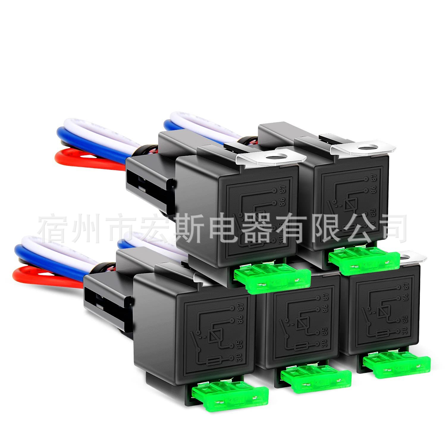 fuse relay 5套组保险片继电器配插座 汽车12V30A冷气改装