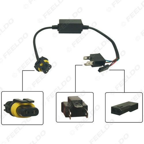 汽车9-36V H4 9003变光线 一拖一线束 HID氙气灯电线镇流器适配器
