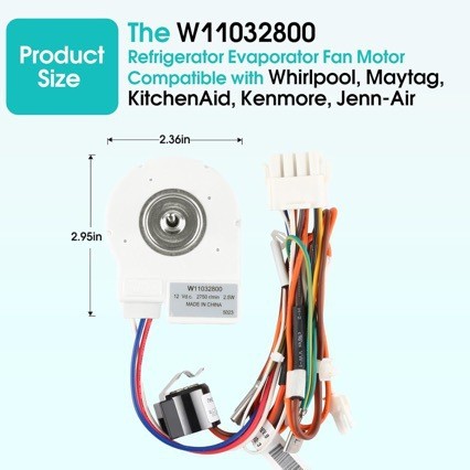 W11032800蒸发器风扇电机适用于惠而浦冰箱风机 DC12V
