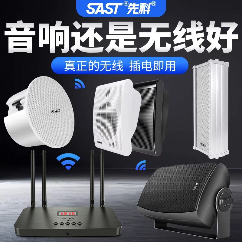 先科U1壁挂式音响吸顶无线蓝牙商店铺音箱专用会议重低音餐厅超市