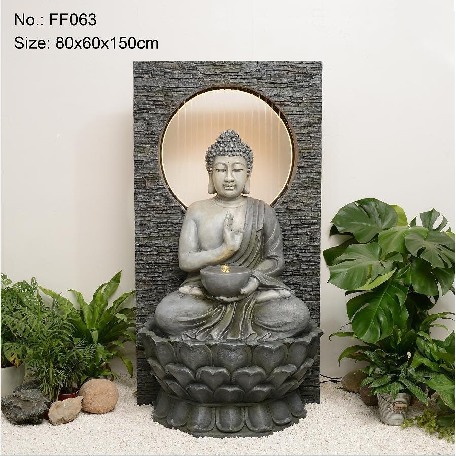 欧式轻奢流水喷泉现代客厅循环水景装饰品玄关招财落地加湿器摆件