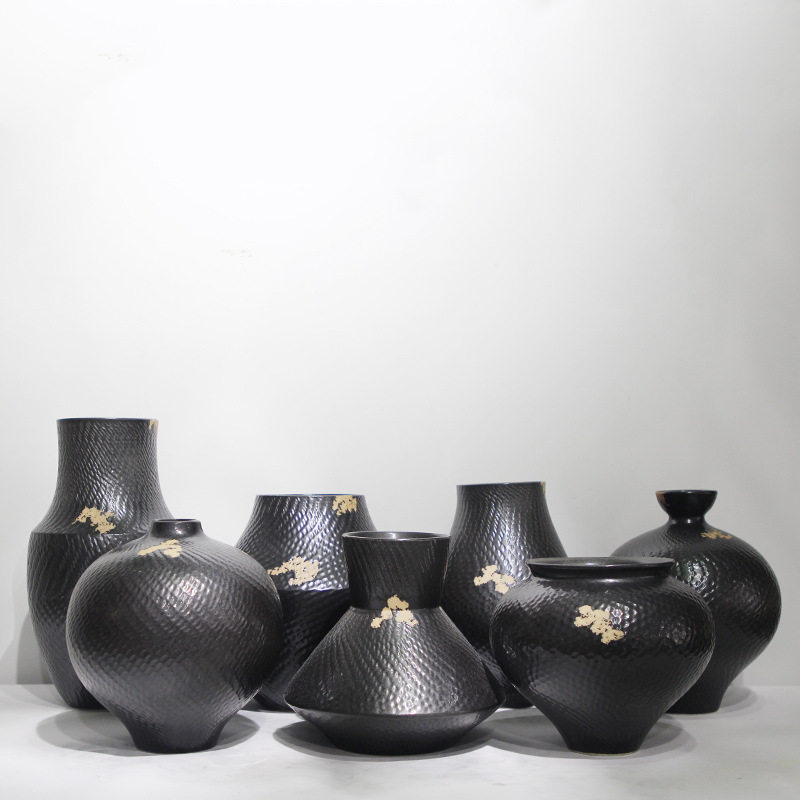 新中式现代极简陶瓷摆件花瓶器手工艺品家居售楼处样板间软装饰品