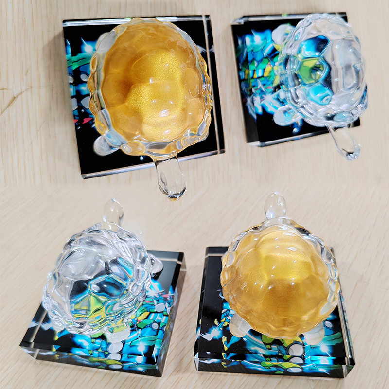 水晶乌龟家居摆件学生毕业季书法镇尺企业活动手礼白水晶水晶石