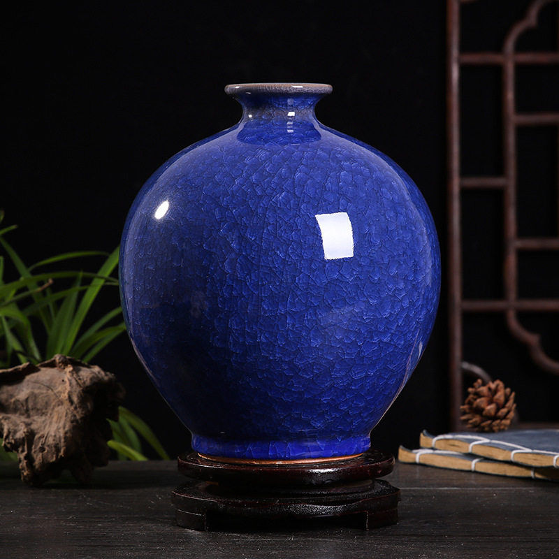 景德镇花瓶手绘青花瓷国风旗袍人物瓷器新中式家居客厅摆件礼品