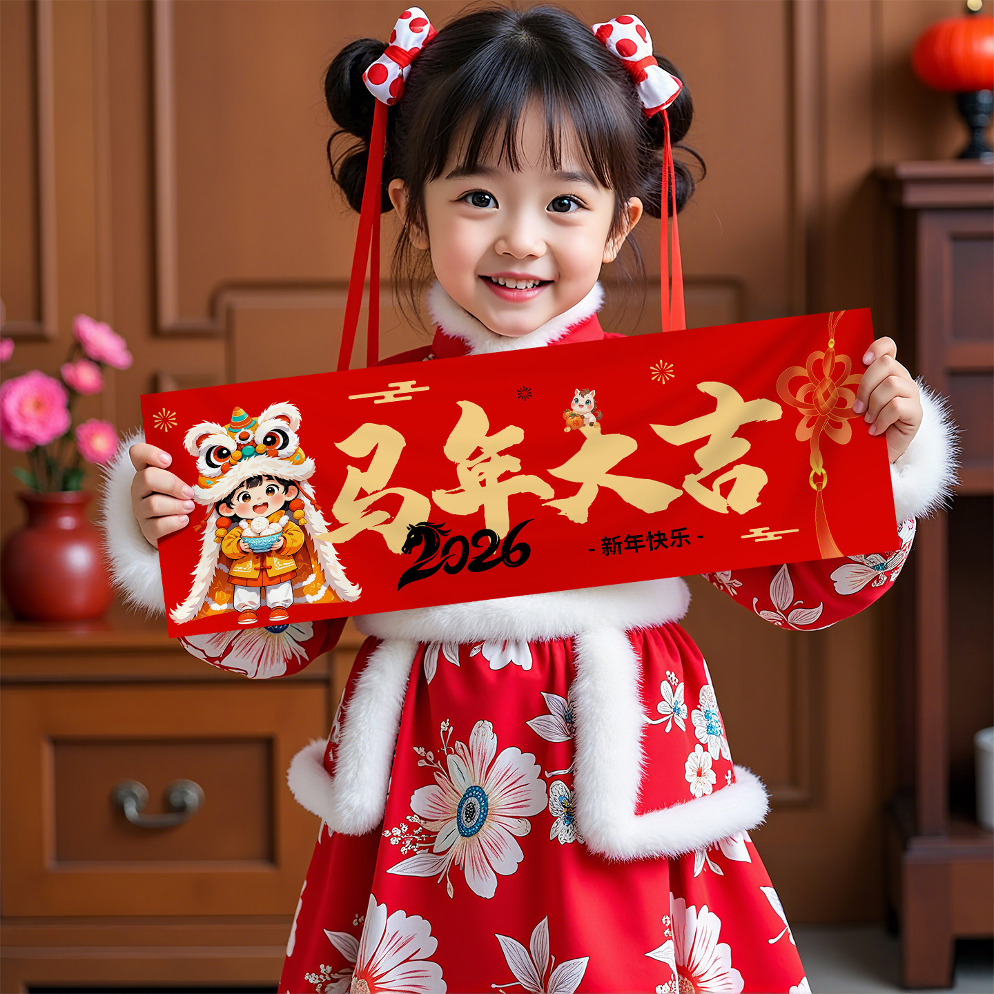 手持春联2026新款年会氛围拜年拍照摄表演道具KT板打卡对联,节庆用品/礼品,对联,淘宝优惠券,粉丝福利购,淘宝优惠卷