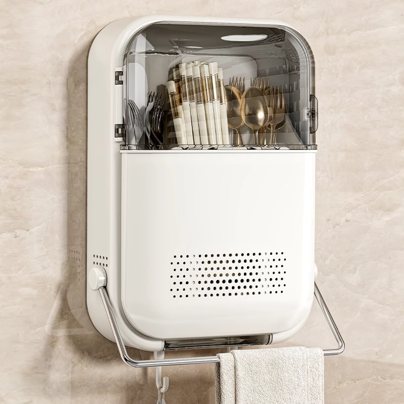 新款筷子收纳盒家用多功能筷笼壁B挂式免打孔厨房防尘沥水筷子筒