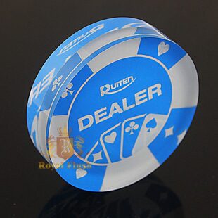 德州扑克 DEALER 大庄码 透明亚克力大号DEALER 摔不破