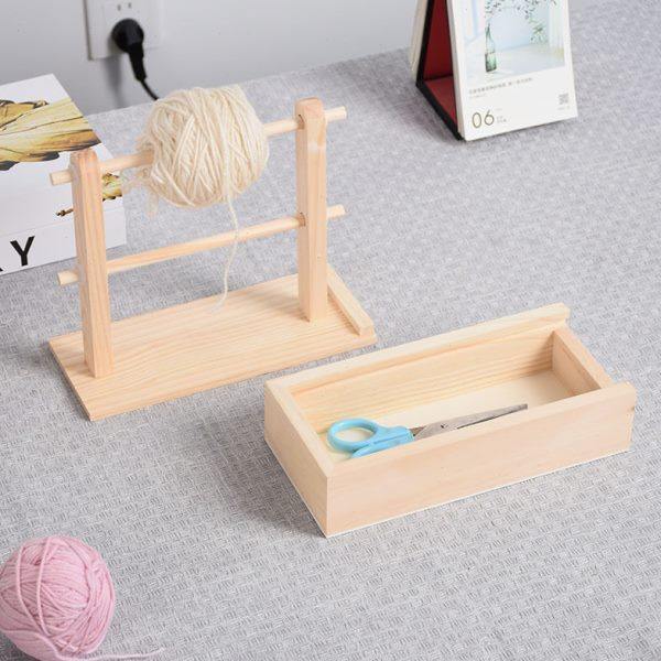 木质双层毛线架木质便携式手工编织毛线架带针线收纳盒毛线架,收纳整理,暖气片置物架,淘宝优惠券,粉丝福利购,淘宝优惠卷