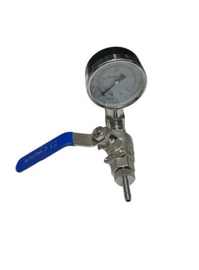 1.6mpa压力表加不锈钢三通开关宝塔头外径6mm一侧外螺纹二分G1/4