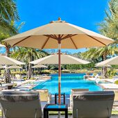 实木中柱伞户外遮阳伞露营外摆太阳伞室外沙滩户外伞庭院伞茅草伞