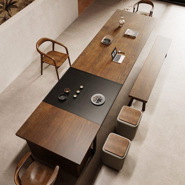 全实木茶桌椅老板公室大型接待会客内嵌烧水壶一体带大茶盘茶台,商业/办公家具,茶台/茶桌,淘宝优惠券,粉丝福利购,淘宝优惠卷