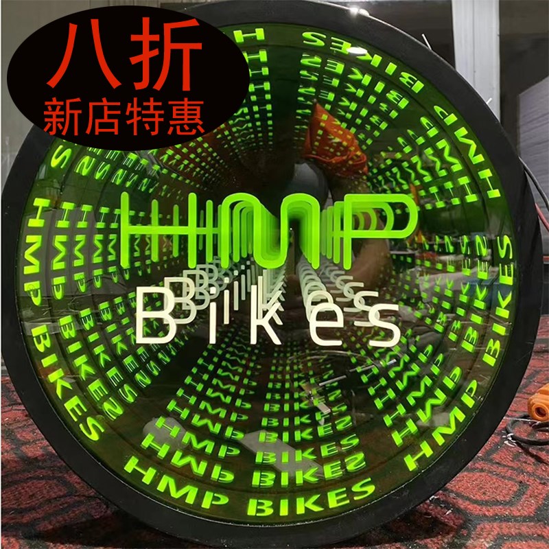 定制千层镜深渊镜地砖背景墙灯x箱定制 网红KTV酒吧霓虹字发光字