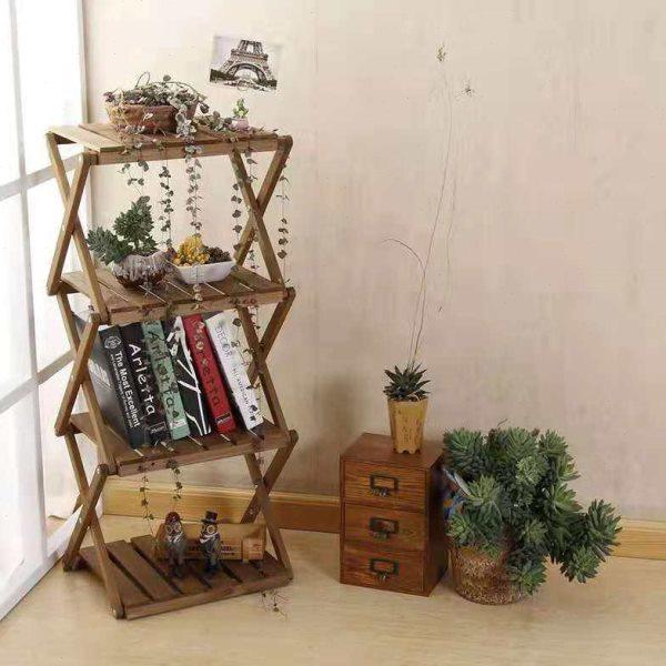 免安装可折叠花架阳台置物架客厅2024新款多肉楠竹多层家用展示架,收纳整理,阳台置物架,淘宝优惠券,粉丝福利购,淘宝优惠卷