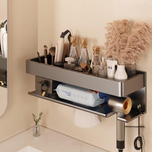 吹风机置物架免打孔卫生间壁挂电吹风支架浴室洗漱台风筒收纳,家庭/个人清洁工具,吹风机置物架,淘宝优惠券,粉丝福利购,淘宝优惠卷