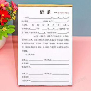 个人正规借条单二联通用欠款条借钱凭证担保借款单协议书借据定制