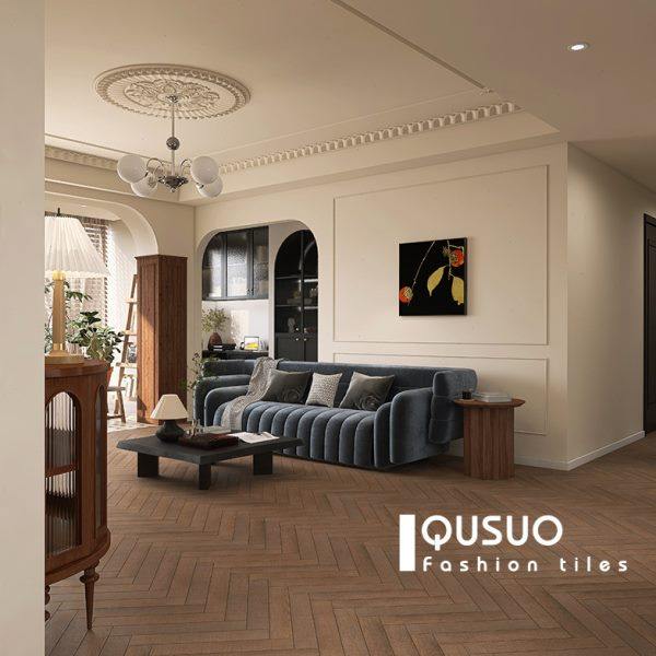 趣所 原木风复古木纹砖 中古风客餐厅卧室仿木地板瓷砖地砖80x480