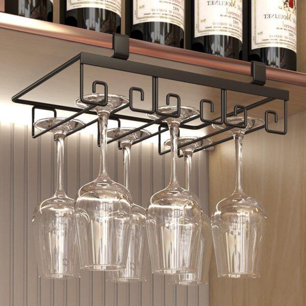 红酒架红酒杯架倒挂免打孔轻奢客厅红酒杯架子高脚杯架酒柜置物架