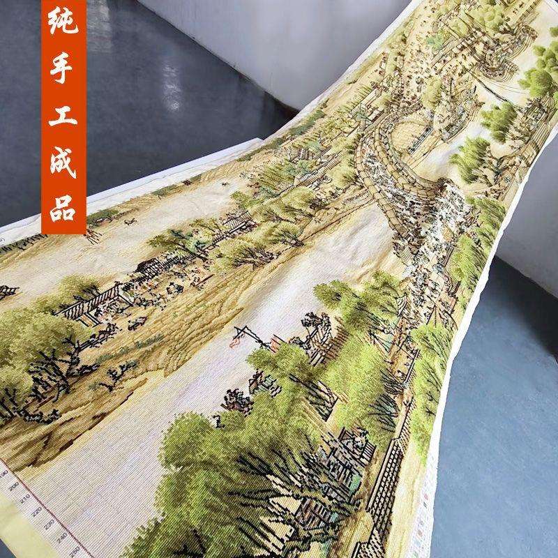 清明上河图十字绣成品不带框纯手工出售绣好2025新款客厅四大名画