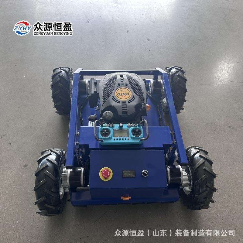 荒地边坡除草打草机众源燃油割草机价格 猎豹500型智能遥控割草机