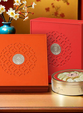 新款燕窝包装盒红色橙色皮盒100-250克容量燕盏礼盒空盒子包邮