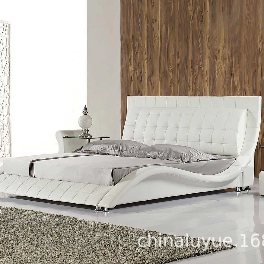 现代简约供应顺德卧室家具软体床经典款式皮艺床拉扣出口双人床