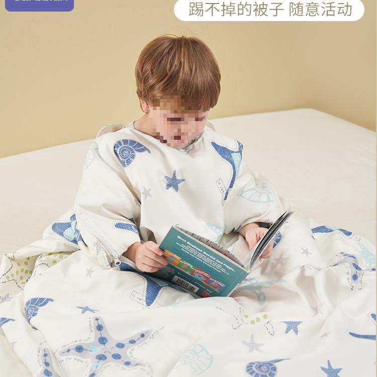 儿童睡袋春夏季薄款婴儿睡袋夏天宝宝防踢被子中大童四季通用
