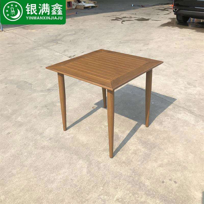 订制全铝桌子防木纹烧烤桌户外桌子铝桌子宵夜桌高档户外桌铝木桌