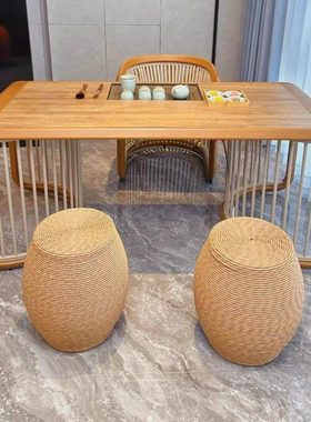 新中式黑胡桃木茶桌椅组合阳台庭院白蜡木泡茶桌客厅茶室定制茶台