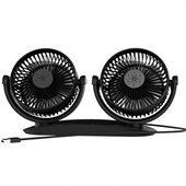 车载风扇12V 24V通用汽车用小电风扇大货车双头摇头USB风扇R 8047