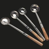 不锈钢2两分菜勺浅勺饭勺木柄汤勺2两汤壳干锅勺小汤勺4两汤勺