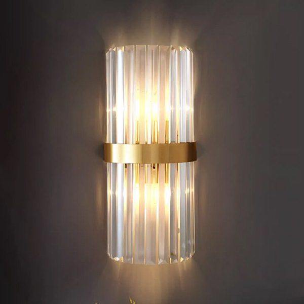 全铜水晶壁灯客厅背景墙简约豪华灯具高档楼梯过道餐厅卧室床头灯