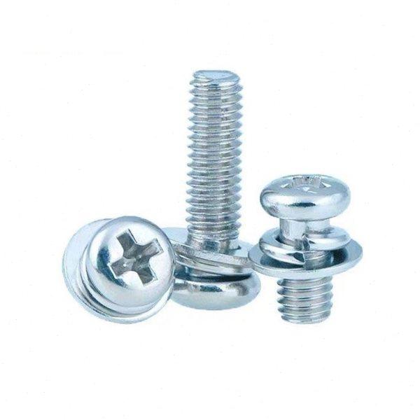 GB9074.8 十字盘头螺钉平弹垫组合M3/4/5/6/M8/10 圆头三组合螺丝,五金/工具,螺钉,淘宝优惠券,粉丝福利购,淘宝优惠卷