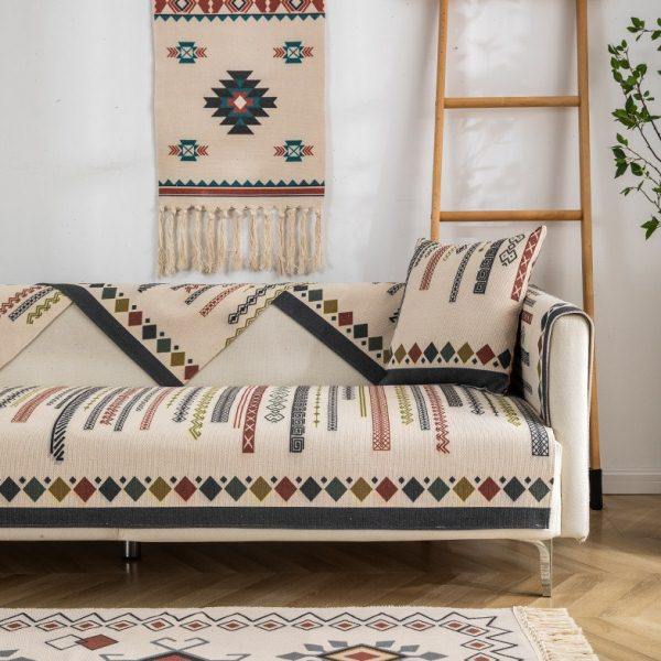 复古沙发垫布全盖民族风几何沙发巾垫沙发盖布北欧垫几何时尚棉线,居家布艺,沙发垫,淘宝优惠券,粉丝福利购,淘宝优惠卷