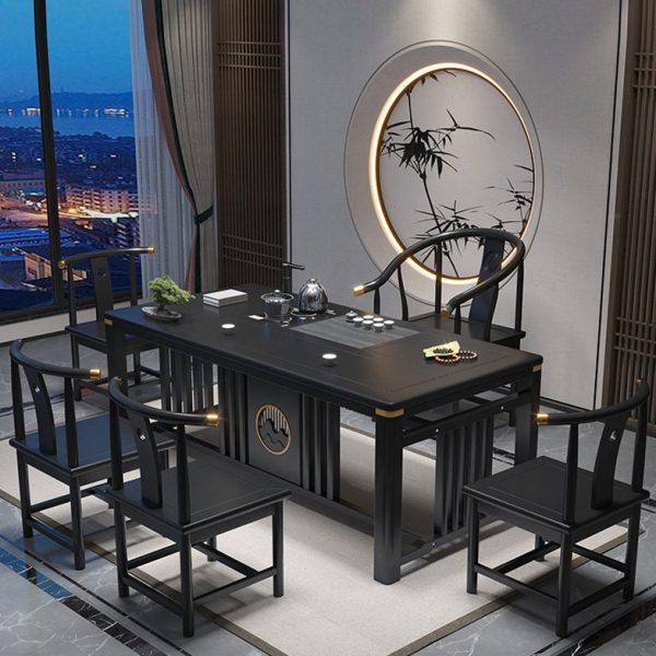 中式实木茶桌禅意橡胶木茶台家用公全套泡茶一体客厅茶桌椅组合,商业/办公家具,茶台/茶桌,淘宝优惠券,粉丝福利购,淘宝优惠卷