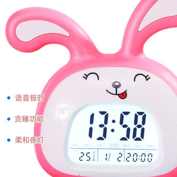 多功能电子音乐闹钟儿童用智能语音闹铃静音时钟夜灯大声床头简约