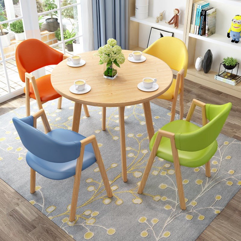 ll办公会客桌椅休闲创意小圆桌商务洽谈接待桌椅店铺桌椅组合阳台