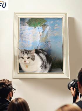 新品油画猫窝世界名画蒙娜丽莎猫窝猫抓板四季通用封闭式猫房子