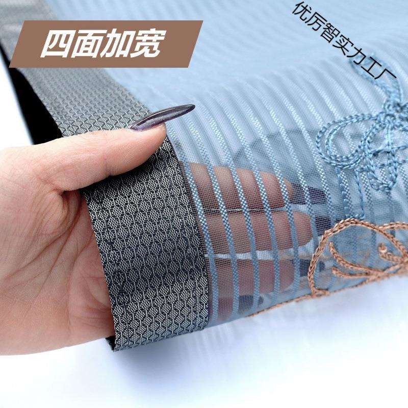 绣花金刚网夏季防蚊门帘家用打孔磁吸绣花纱门磁条磁性家用免打孔
