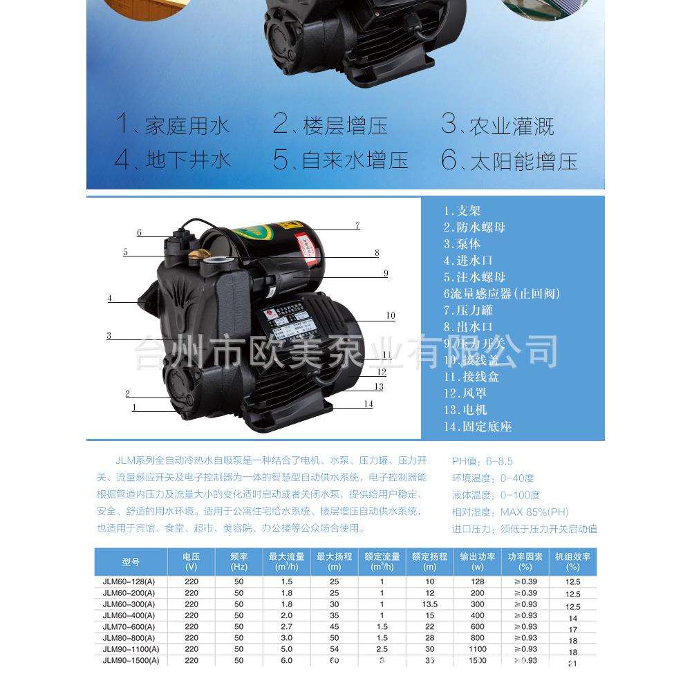 单相小型智能增压自来水高楼供水冷热水管道高压家庭太阳能加压泵